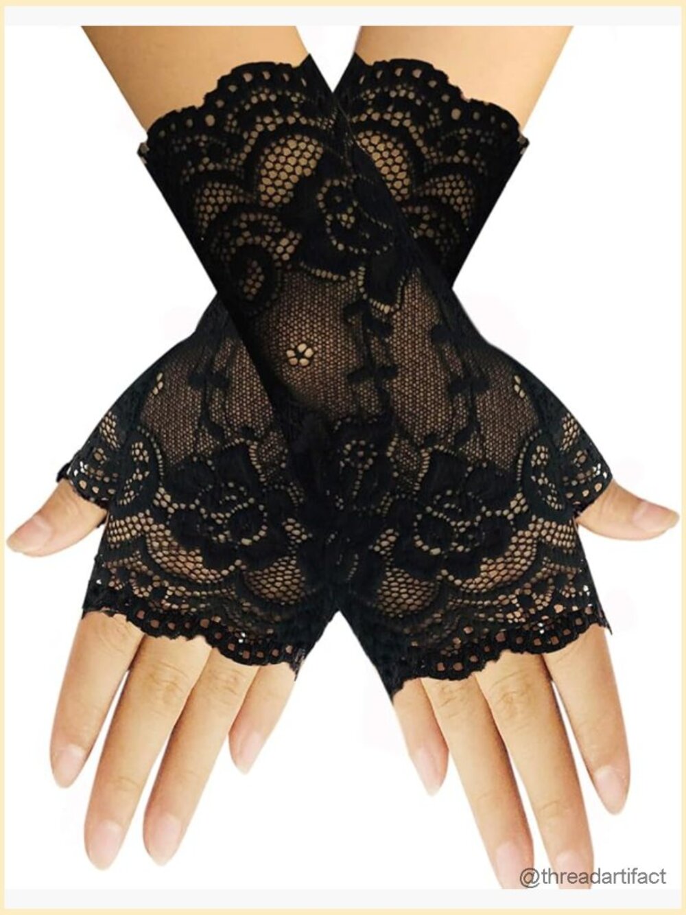 Short Lace Gloves Fingerless Bridal Wrist Gloves Opera Evening Wedding Tea